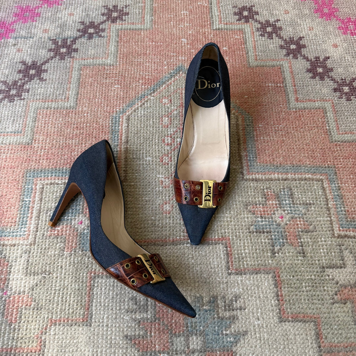 S/S2002 Galliano Dior Denim Pumps - US 9.5
