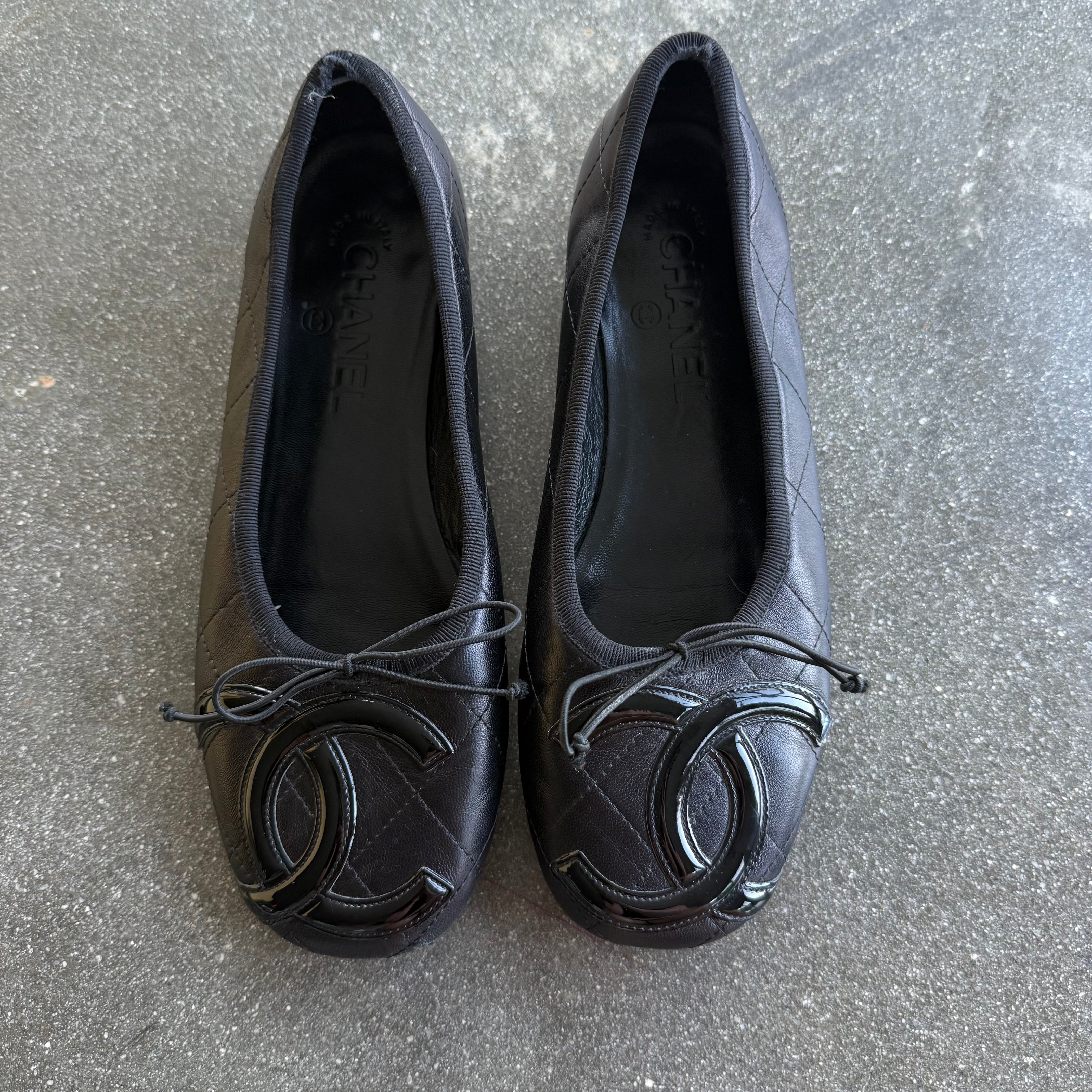Vintage Chanel Black Chanel Ballet Flats Chanel Cambon Shoes