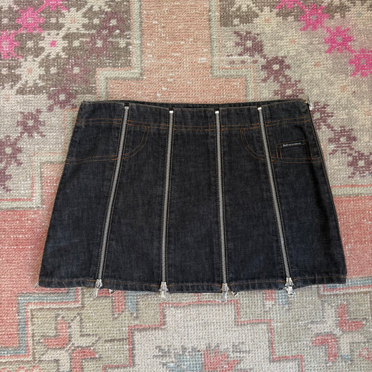 2004 D&G Zip Denim Mini Skirt - US S-L