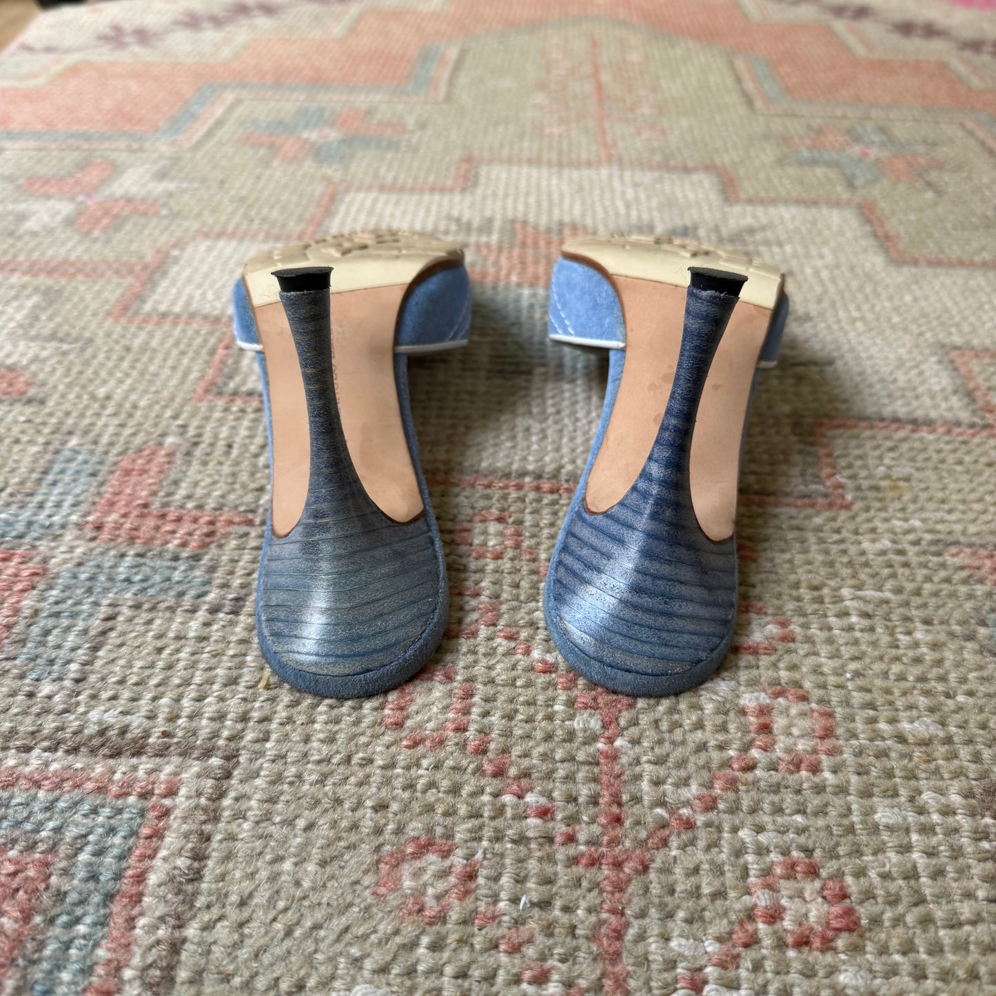 S/S2003 Manolo Blahnik Blue Suede Sneaker Mules - US 5.5-6
