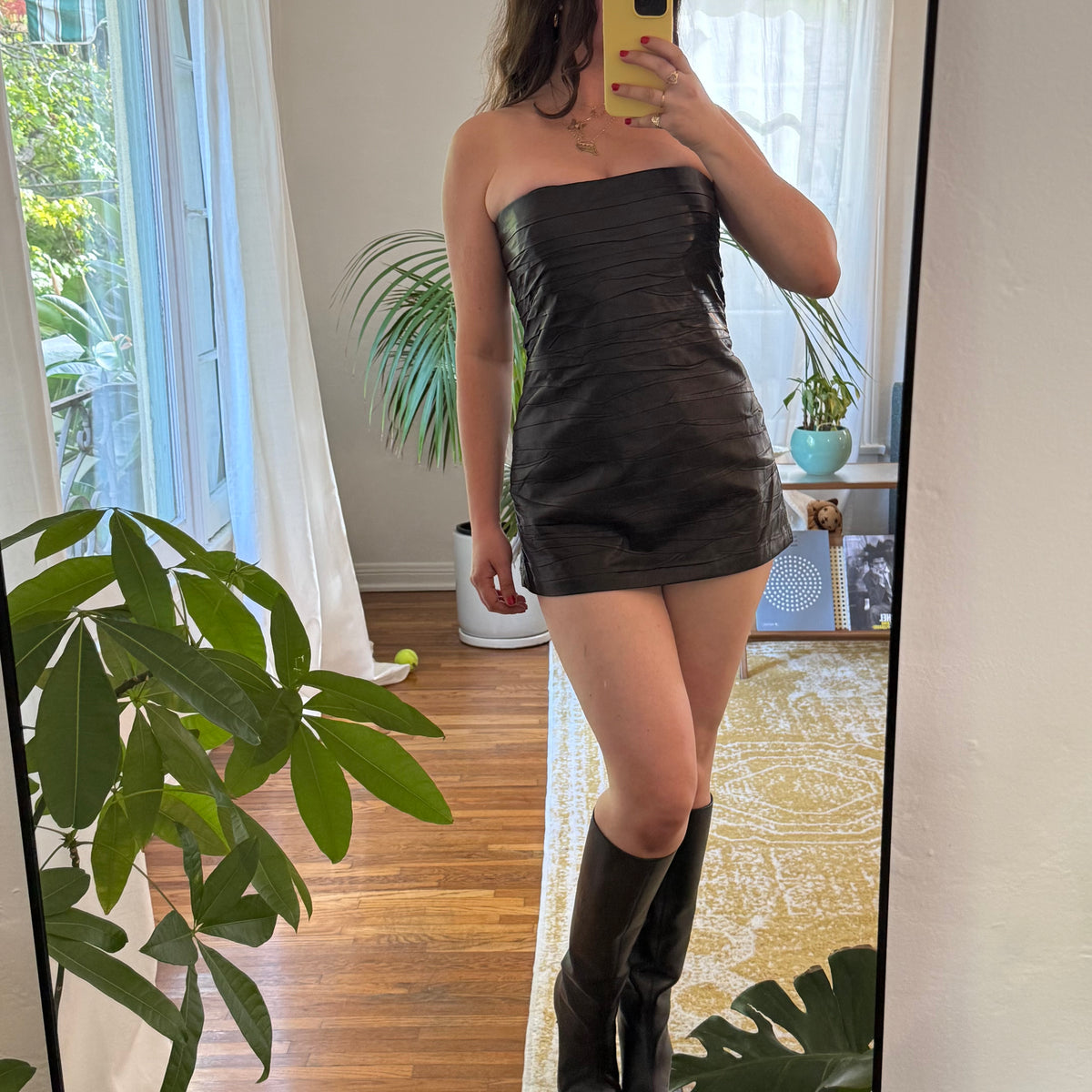 A/W2002 miu miu black lambskin corset - US 6