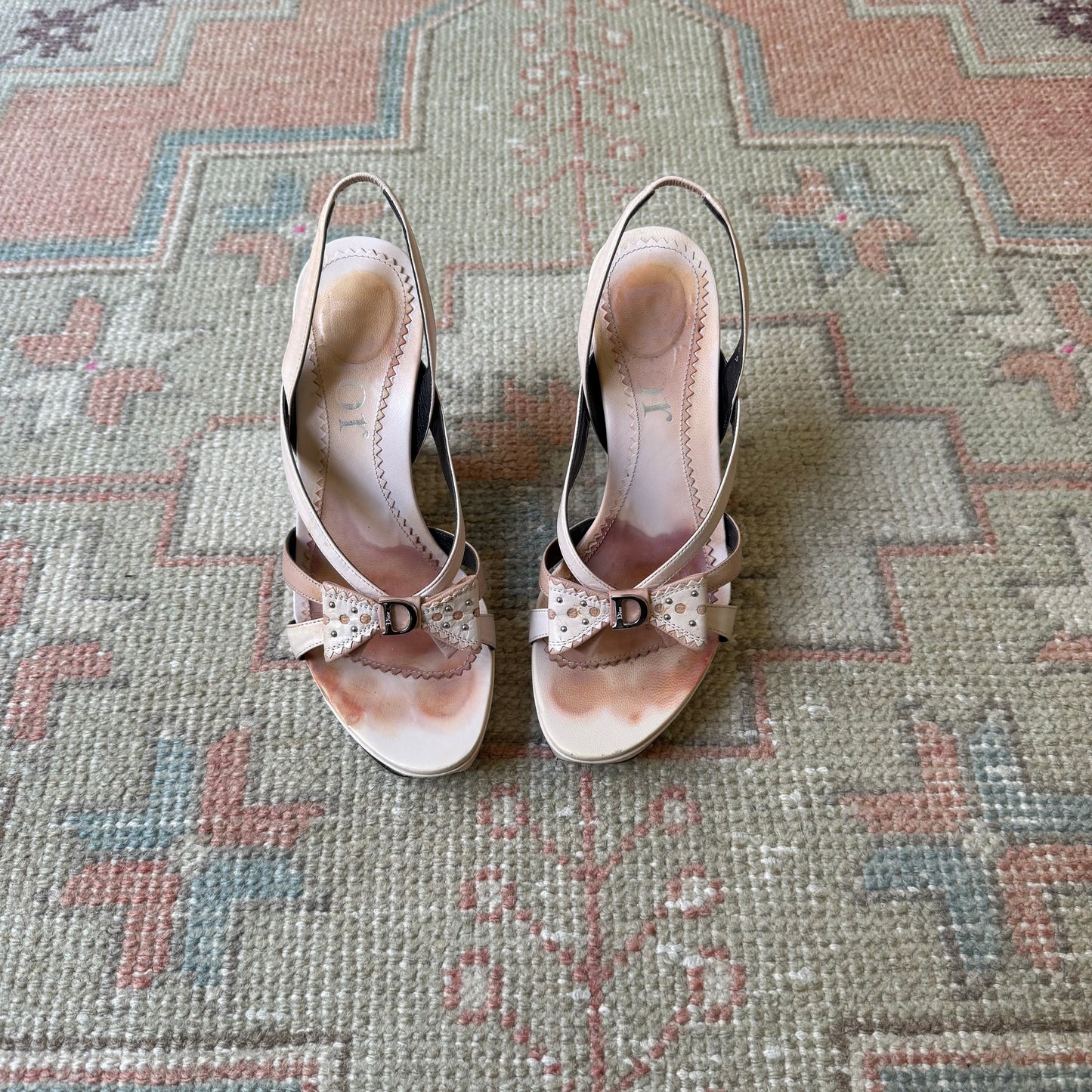 S/S2005 Galliano Dior Pink Bow Wedge - US 5.5-6