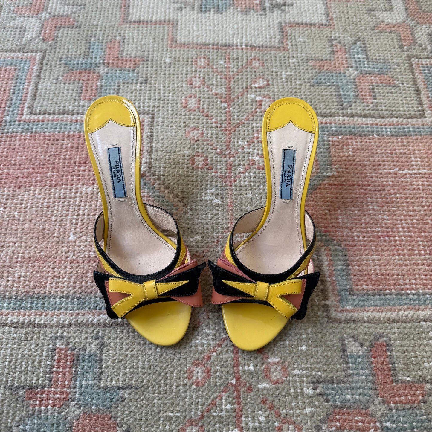 S/S2012 Prada Patent Leather Bow Mules - US 6.5