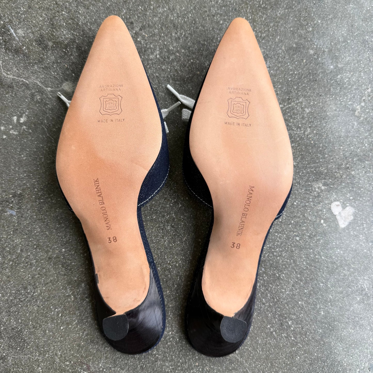 Early 00s Manolo Blahnik Denim Mules - US 7.5