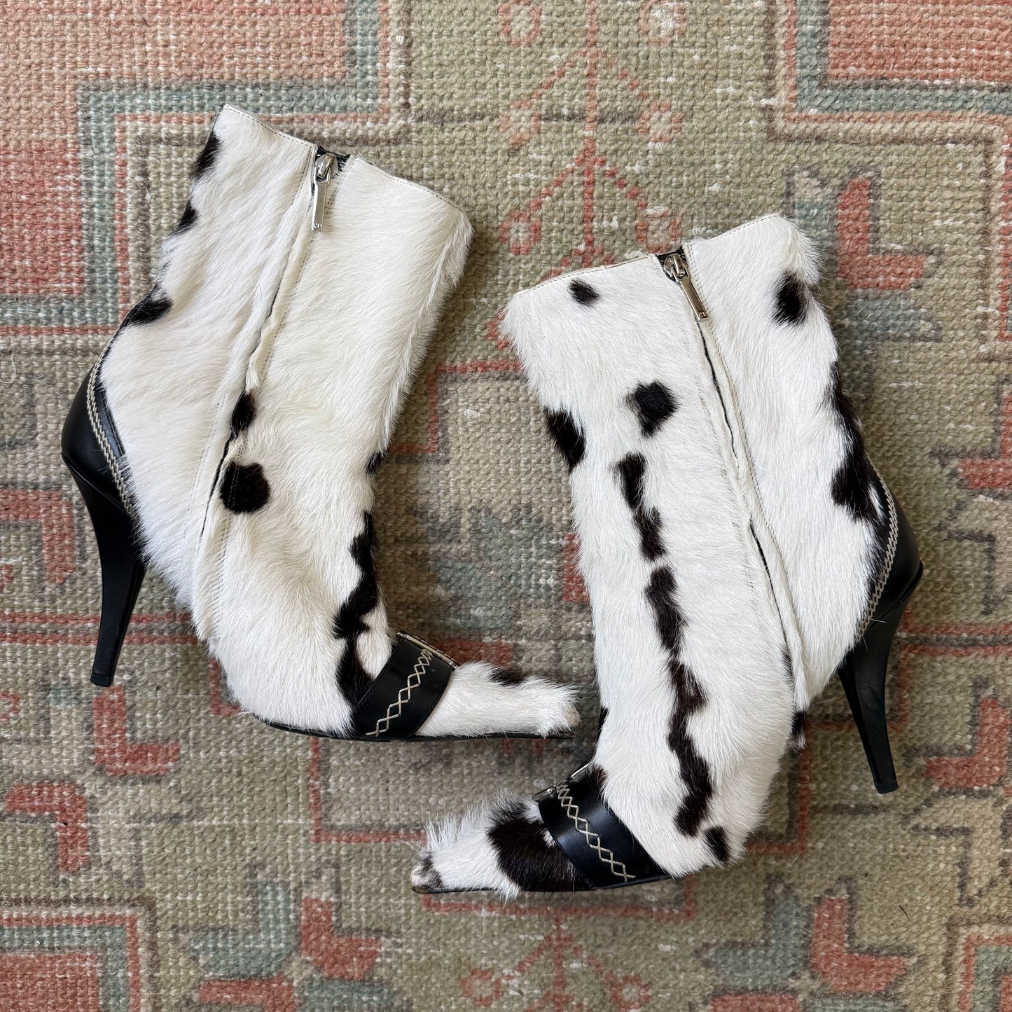 F/W2005 Galliano Dior Cow Hair Ankle Boots - US 8.5