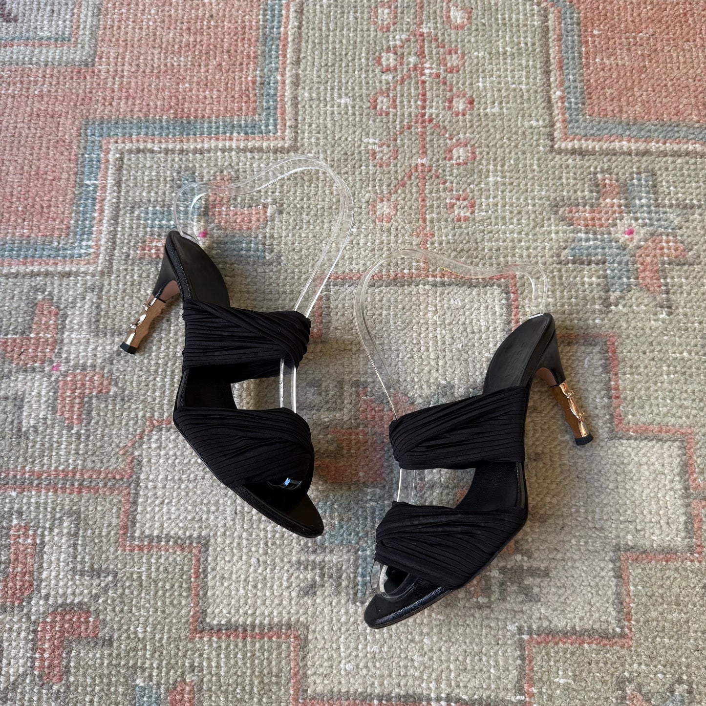 S/S2004 Tom Ford Gucci Plissé Bamboo Mules - US 6