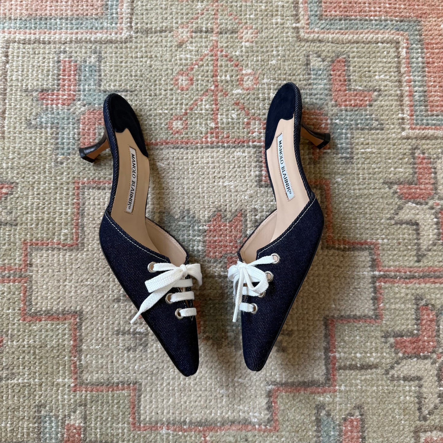 00s Manolo Blahnik Denim Mules - US 7.5