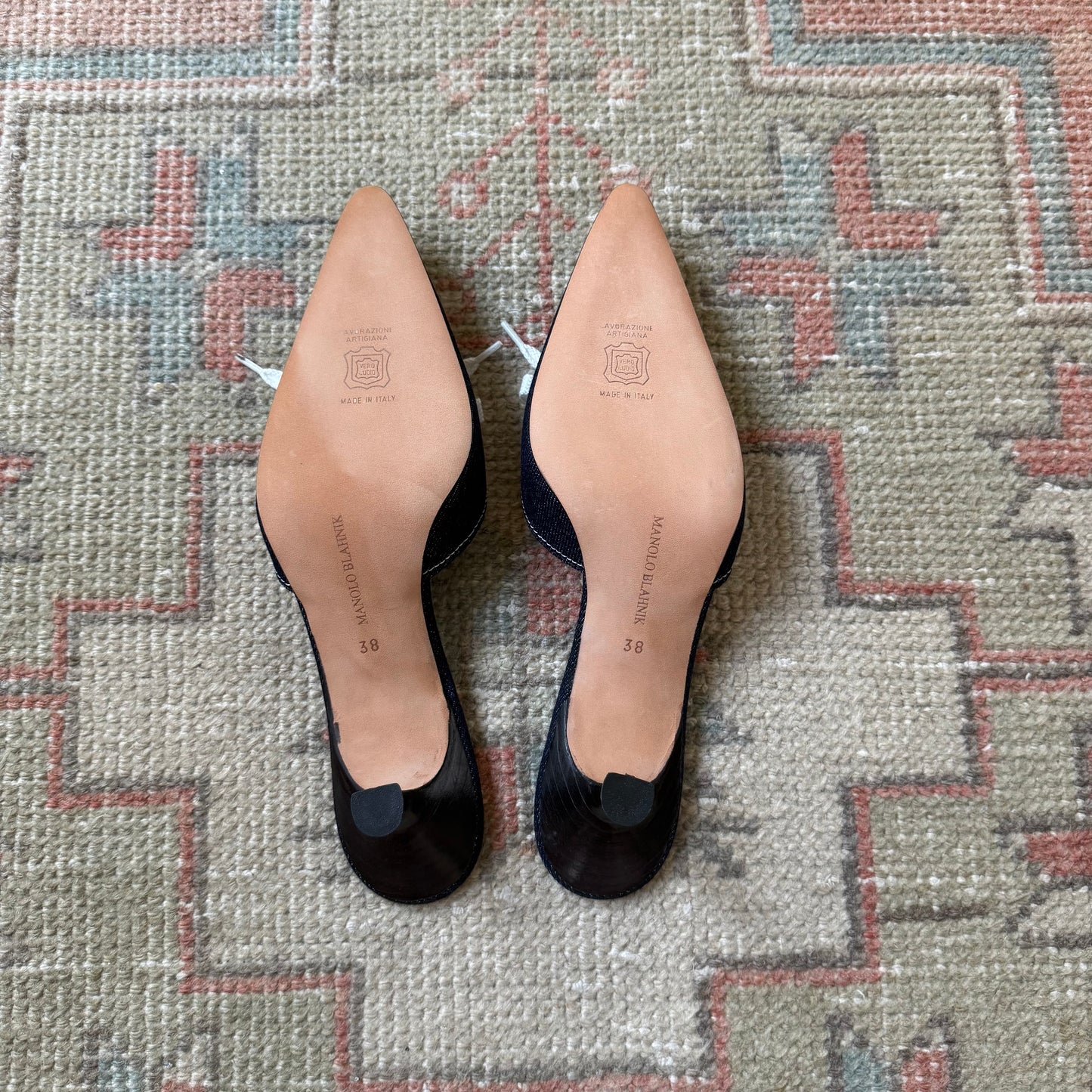 00s Manolo Blahnik Denim Mules - US 7.5
