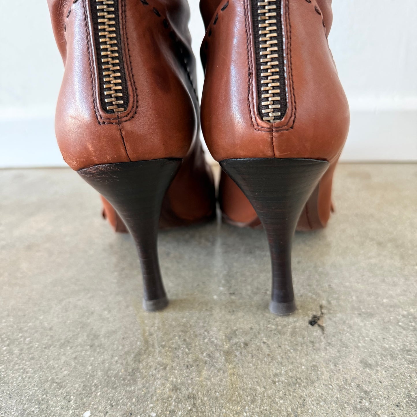 F/W2004 Prada Cognac Buckle Boots - US 6.5-7