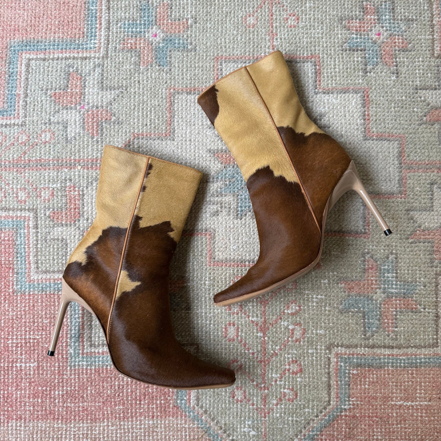 Y2K Casadei Cow Print Pony Hair Boots - US 7