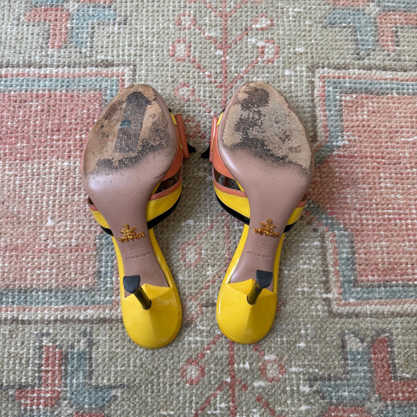 S/S2012 Prada Patent Leather Bow Mules - US 6.5