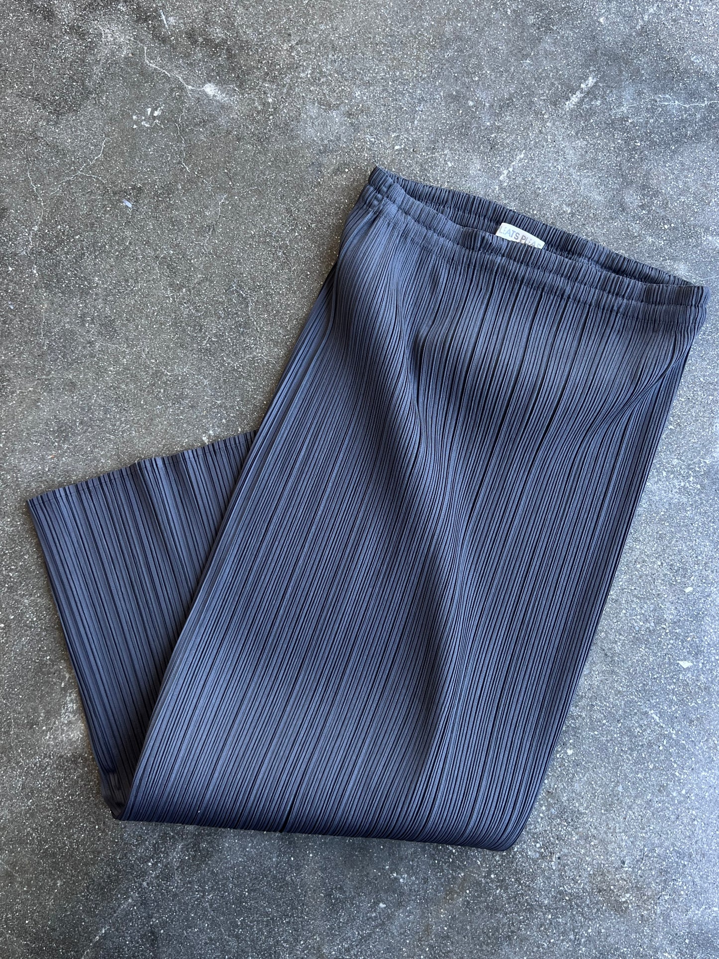 Pleats Please Issey Miyake Slate Grey Midi Skirt