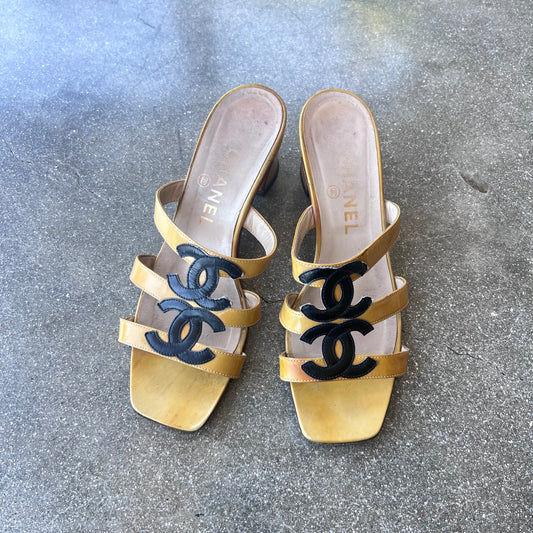Spring 1995 Yellow Patent Chanel Sandals 37