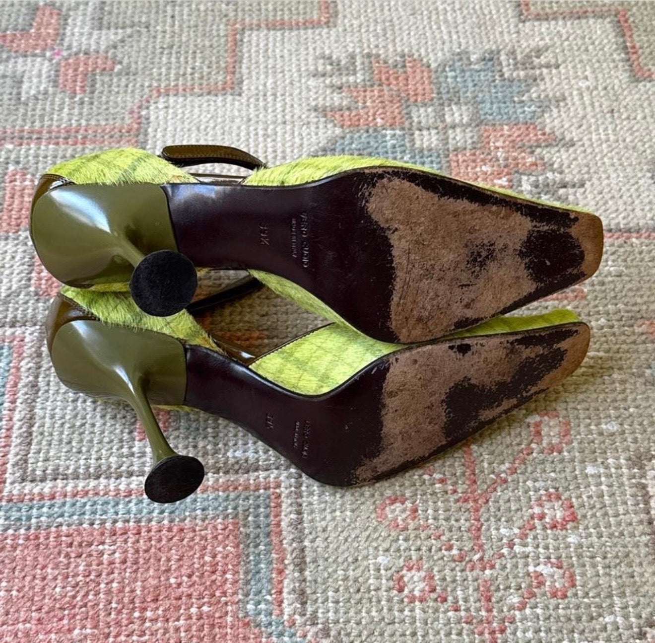F/W1999 miu miu Tartan Ponyhair Mary Janes - US 10-10.5