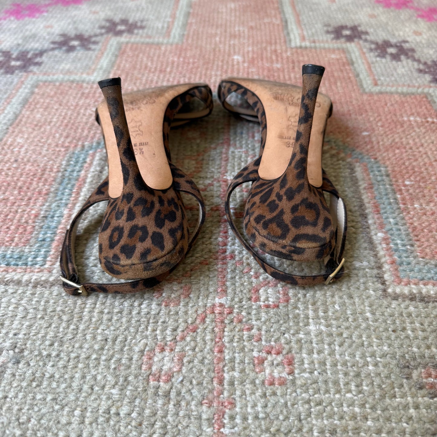 Y2K Suede Leopard Jimmy Choo Sandals - US 6.5