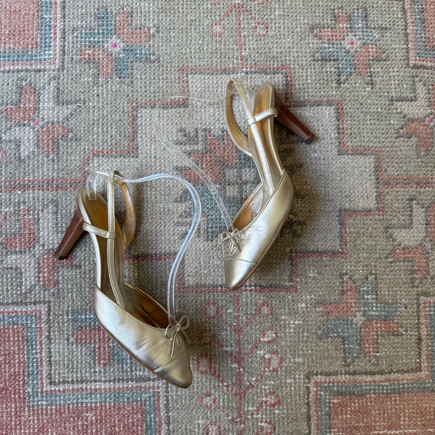 2003 Chanel Gold Ballet Slingback Pumps - US 8