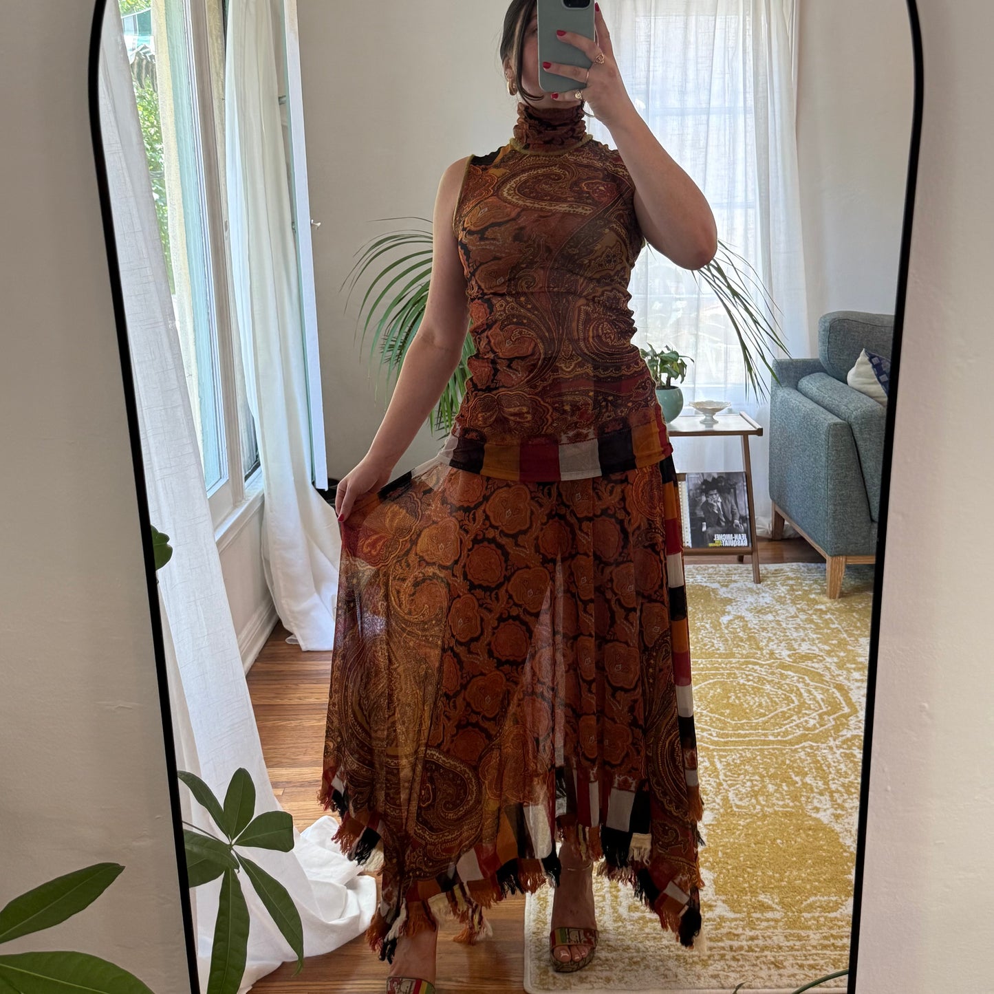 F/W2002 Gaultier Paisley 3 Piece Skirt Set
