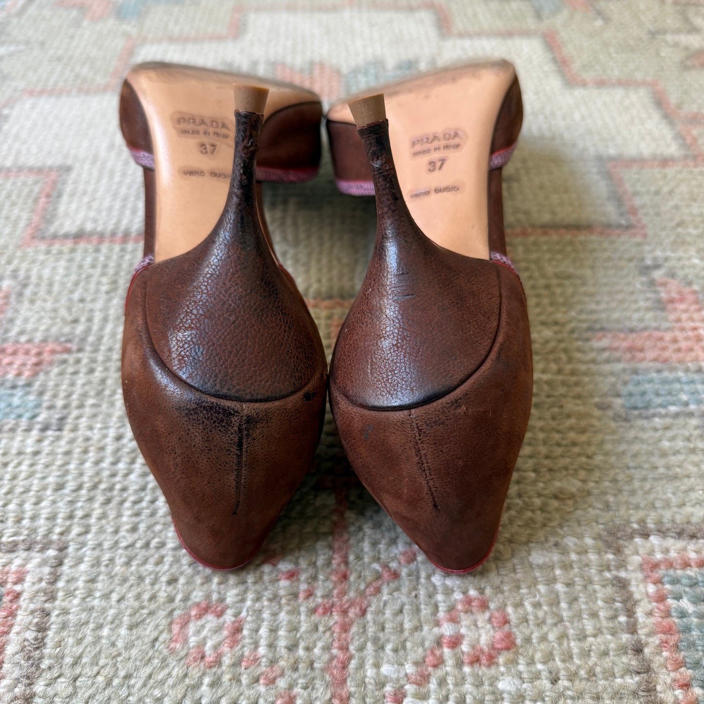 F/W2003 Prada Chocolate Buckle D’Orsay Heels - US 8