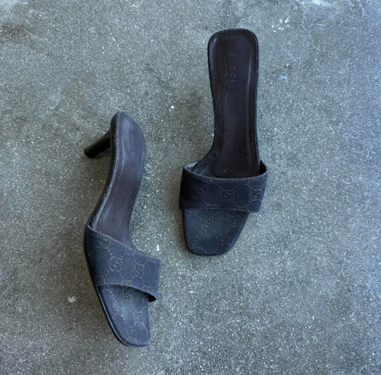 Tom Ford Gucci Canvas Guccissima Mules - US 6-6.5