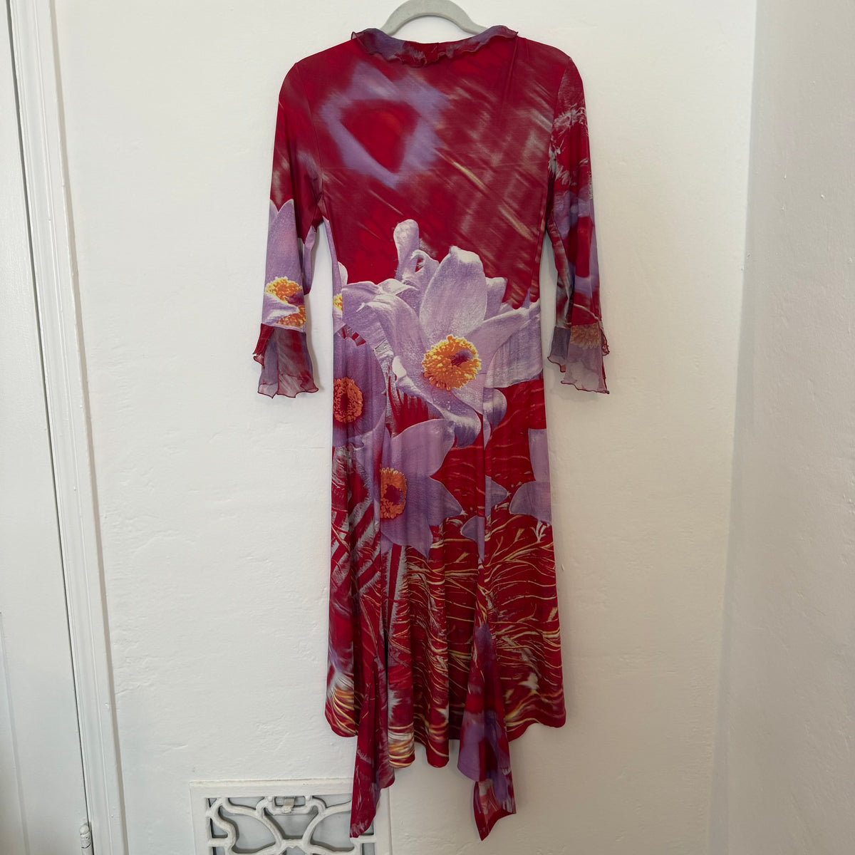 S/S2000 Roberto Cavalli Floral Ruffle Dress - US S-L