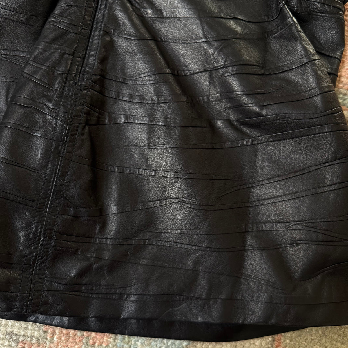 A/W2002 miu miu black lambskin corset - US 6