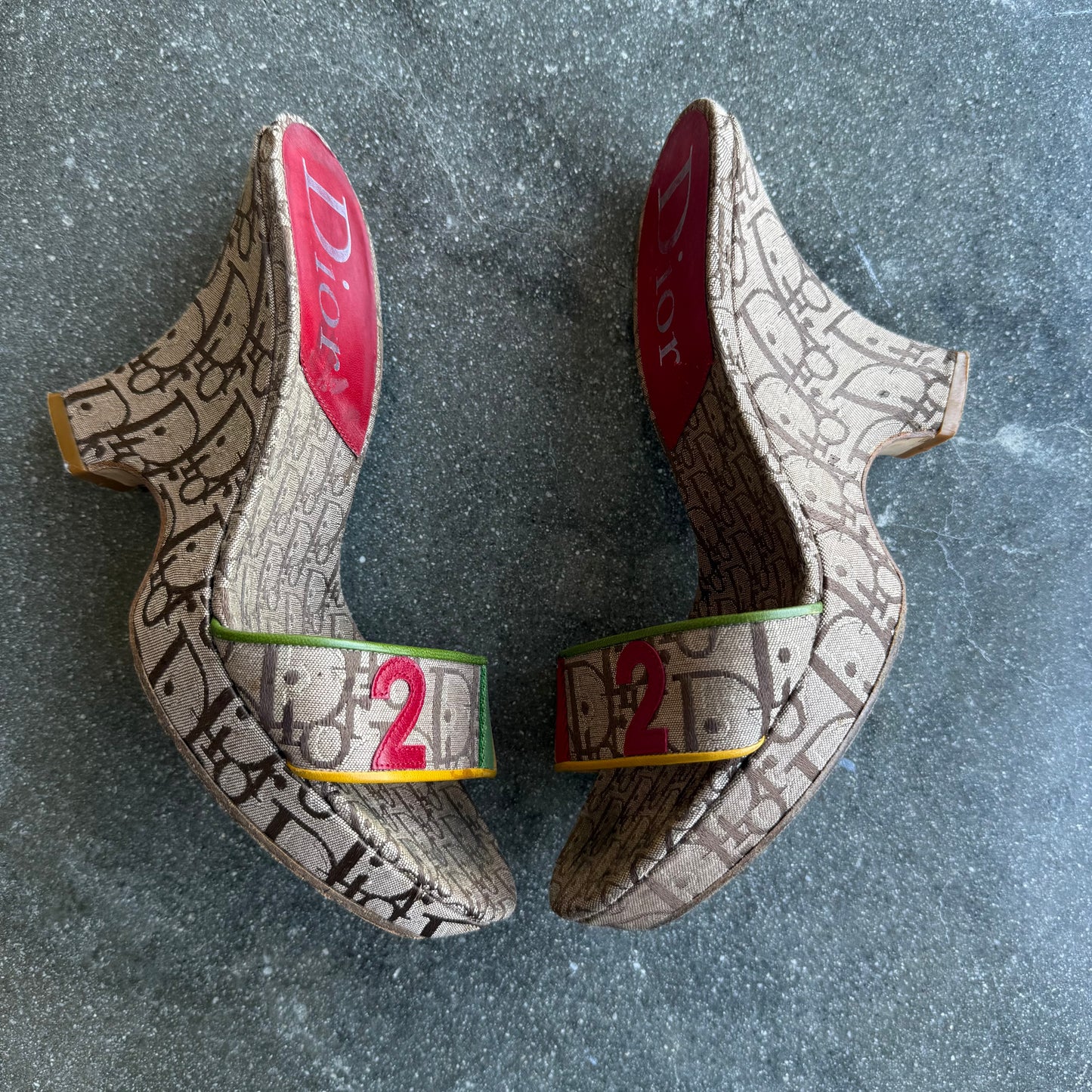 2004 John Galliano Christian Dior Rasta Wedges - US 7.5