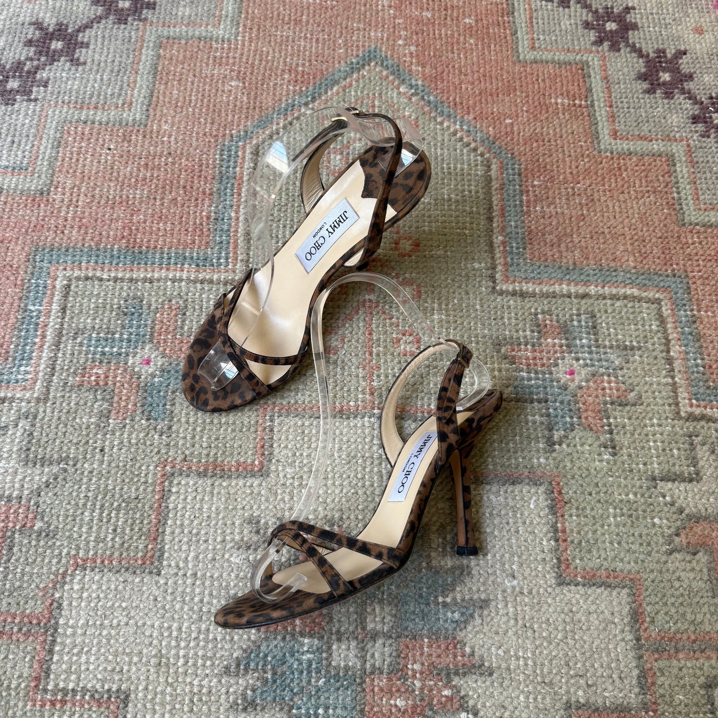 Y2K Suede Leopard Jimmy Choo Sandals - US 6.5