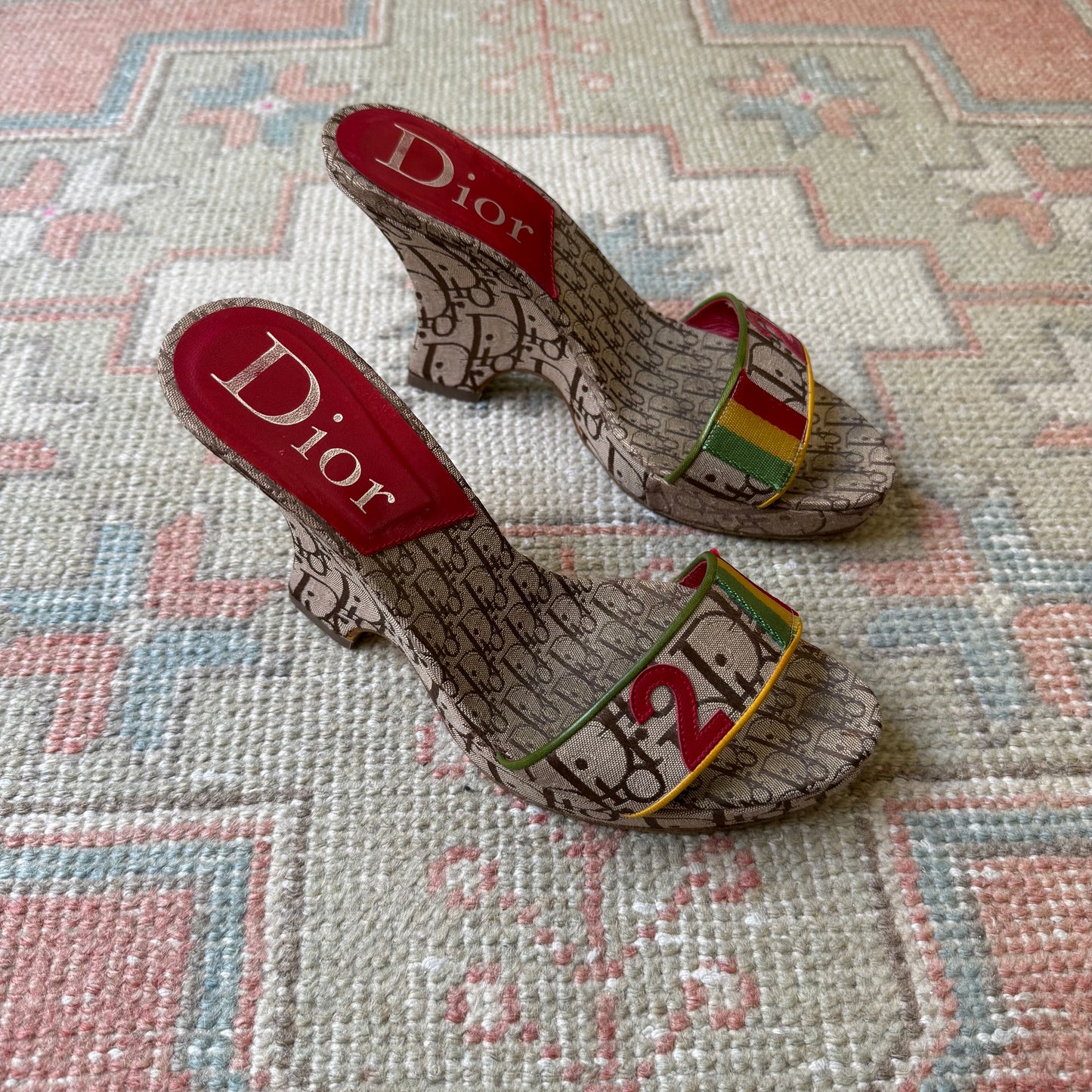 F/W2004 Galliano Dior Rasta Wedges - US 7.5