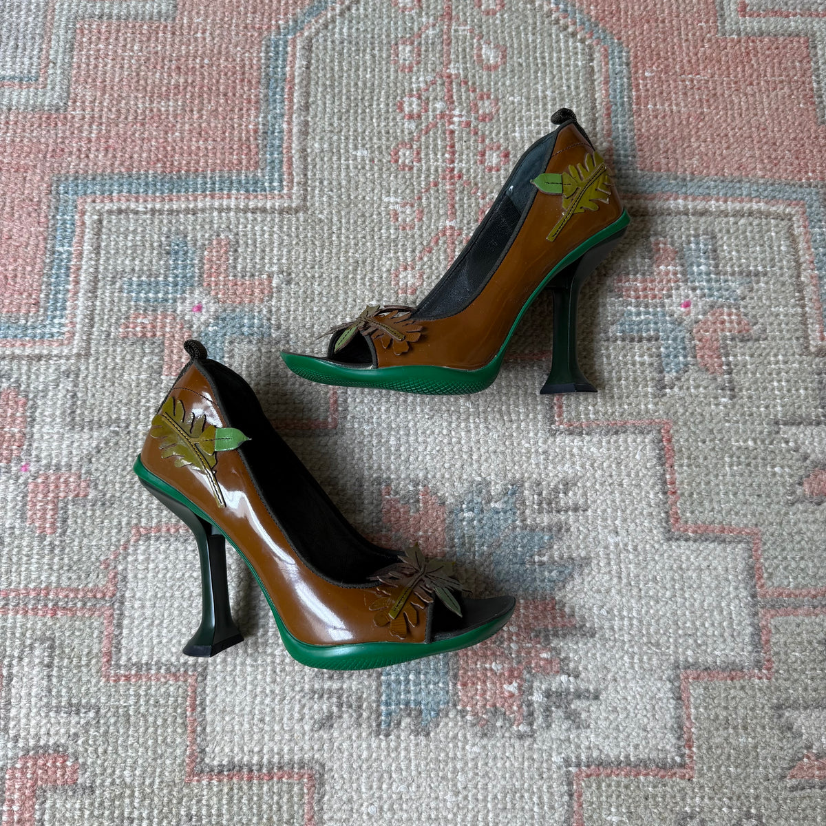 F/W1999 Foliage Peep Toe Heels - US 6