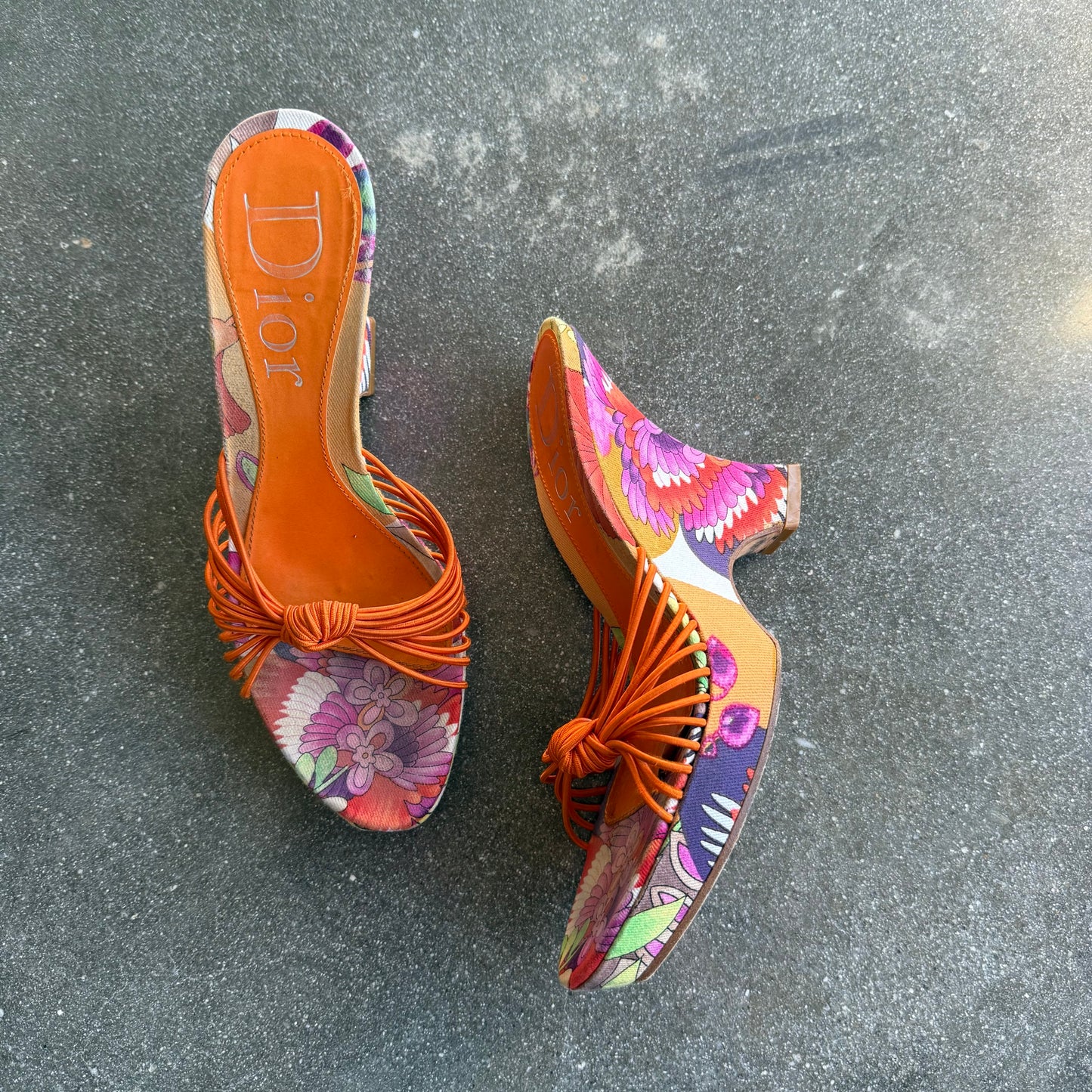 S/S2003 Galliano Dior Tropical Knotted Wedges - US 7.5