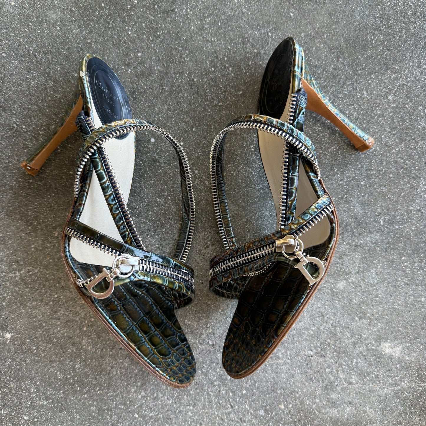 SS01 John Galliano Christian Dior Zipper Heels - US 7