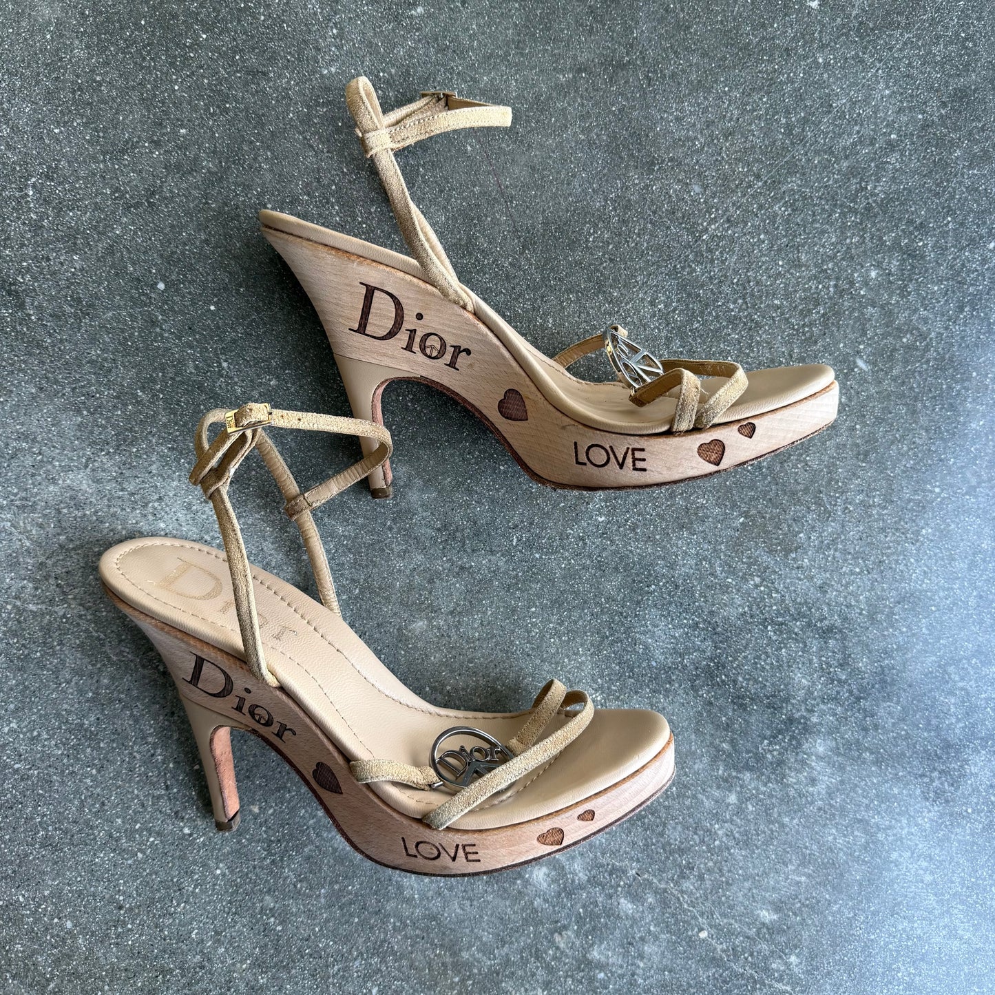 S/S2006 Galliano Dior Peace + Love Wedges - US 6.5