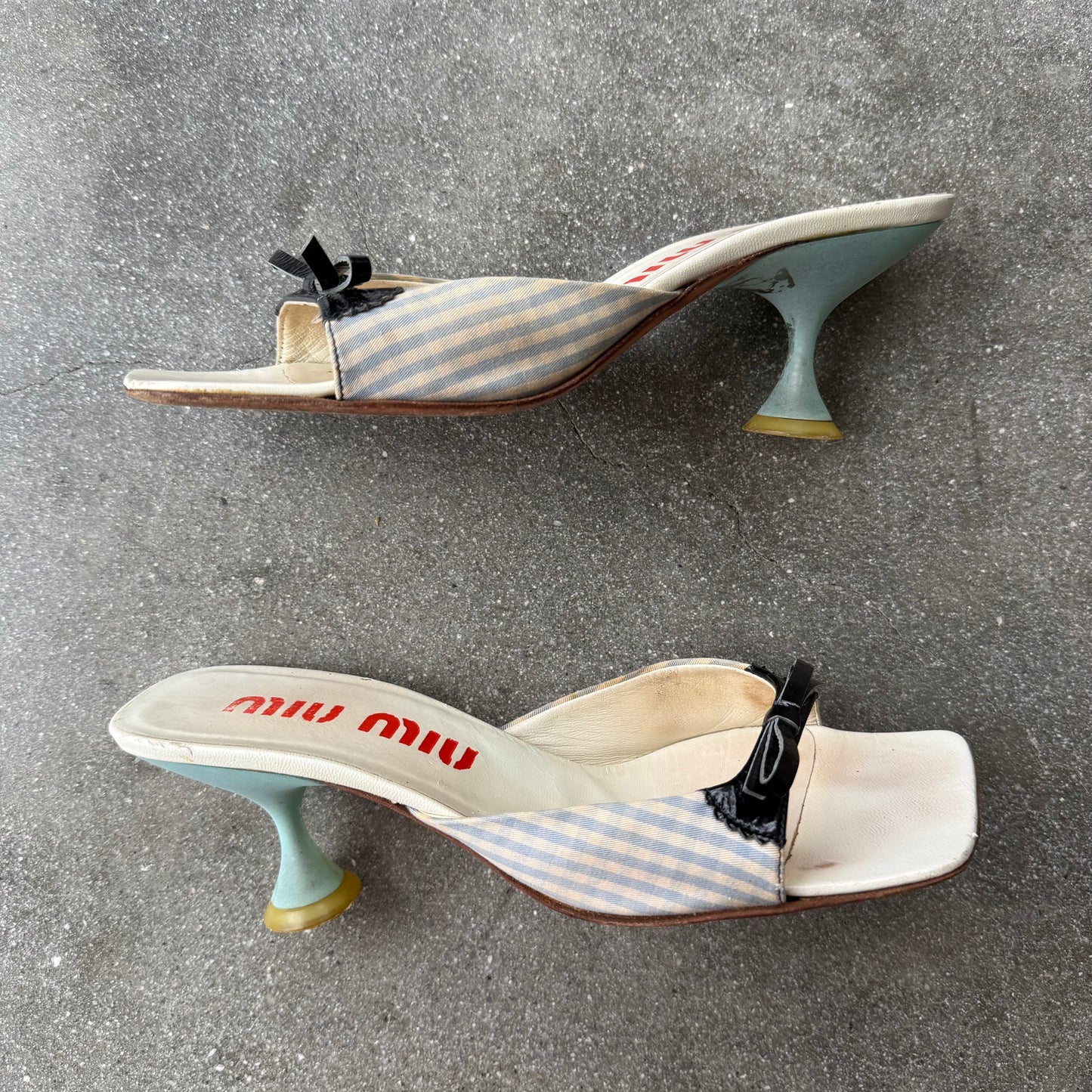 SS99 Miu Miu Gingham Mules - US 7.5