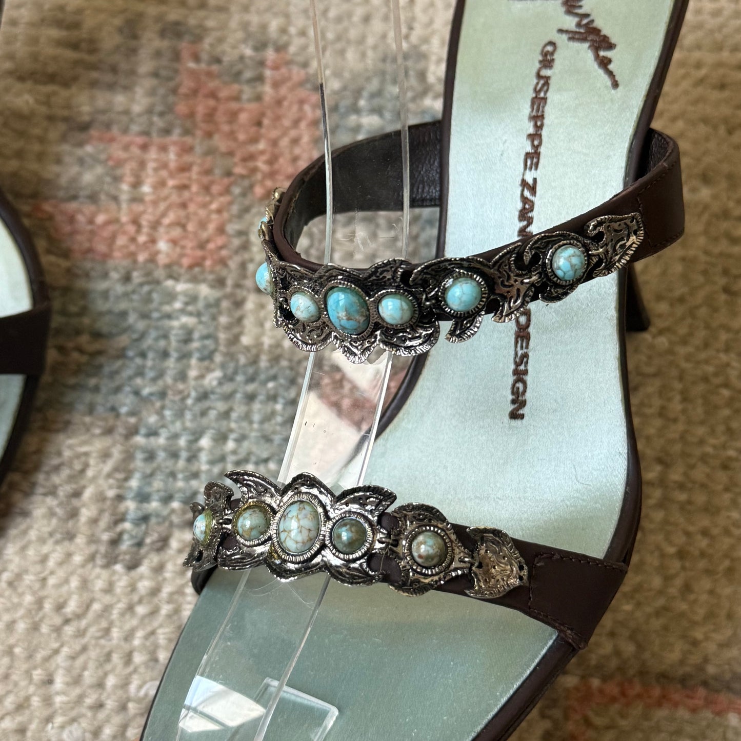 Y2K Giuseppe Zanotti Turquoise Mules - US 6.5-7