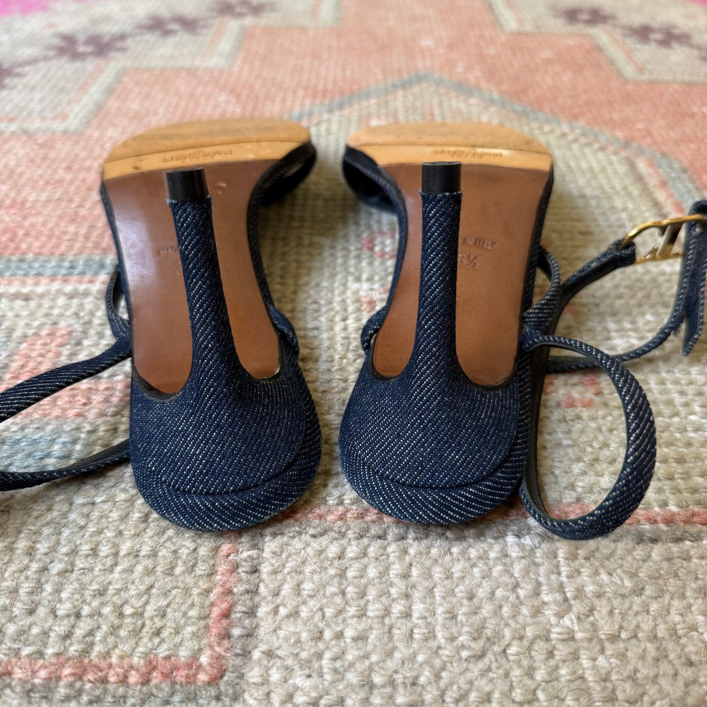 S/S2000 Galliano Dior Denim Wrap Sandals - US 6.5
