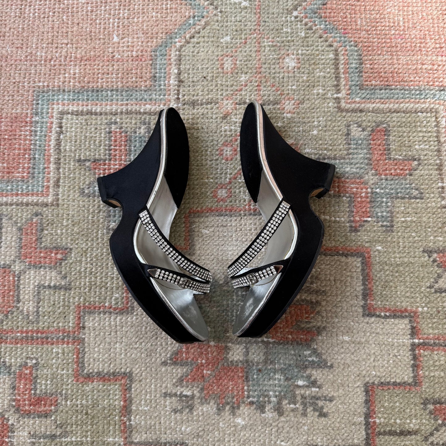 F/W2006 Galliano Dior Crystal Satin Wedges - US 7