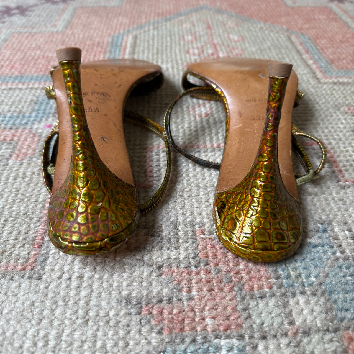 S/S2001 Galliano Dior Citrine Zipper Sandals - US 9-9.5
