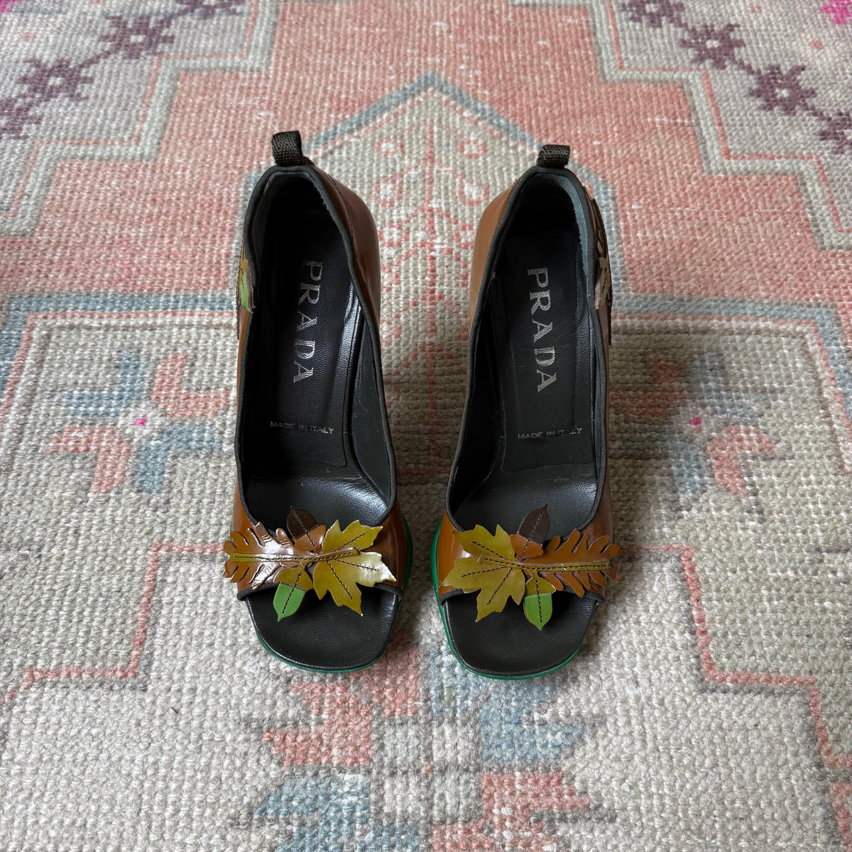 F/W1999 Foliage Peep Toe Heels - US 6