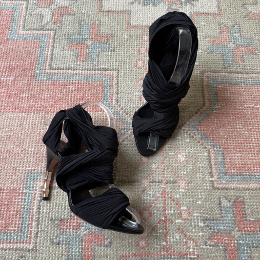 S/S2004 Tom Ford Gucci Plissé Bamboo Heels - US 6.5