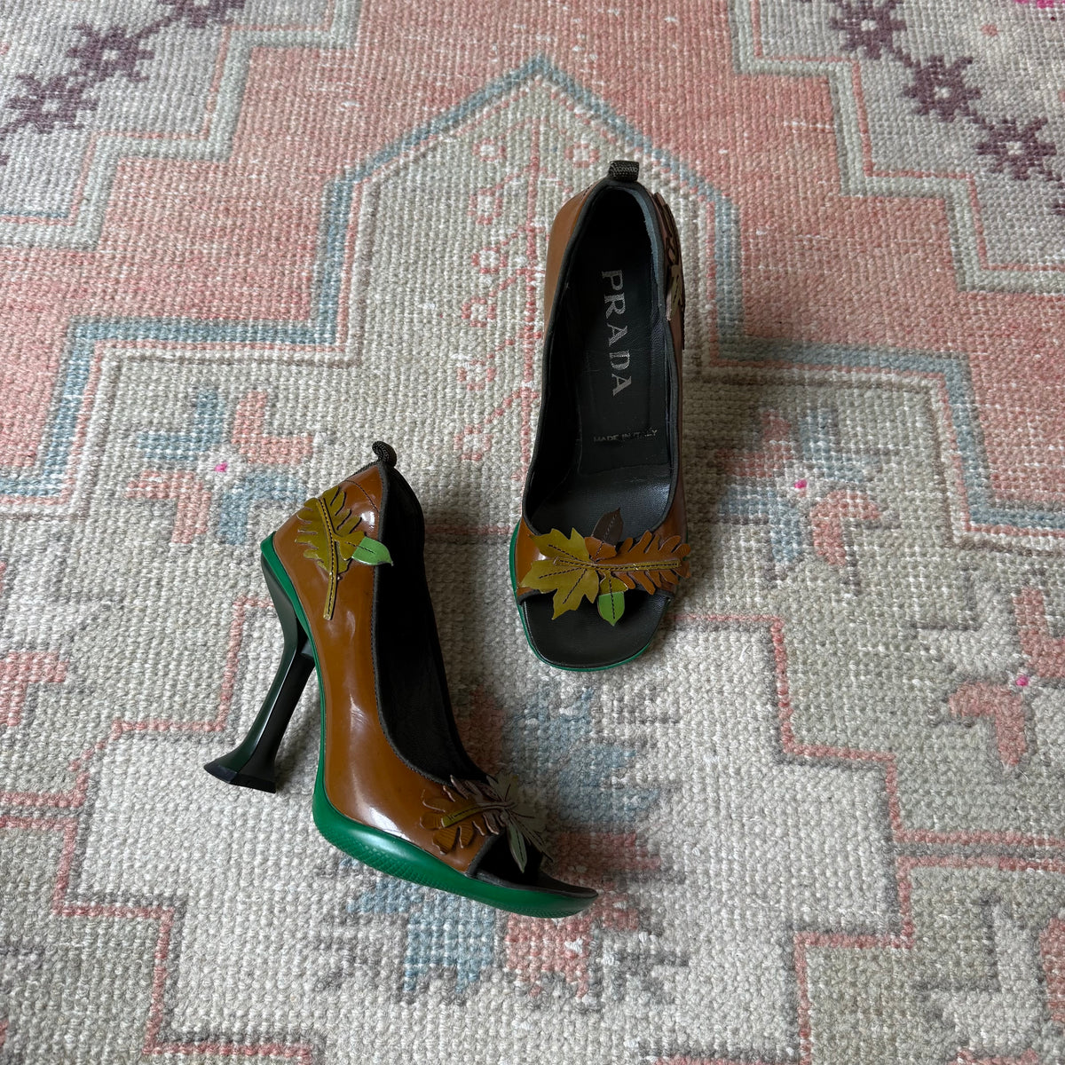 F/W1999 Foliage Peep Toe Heels - US 6