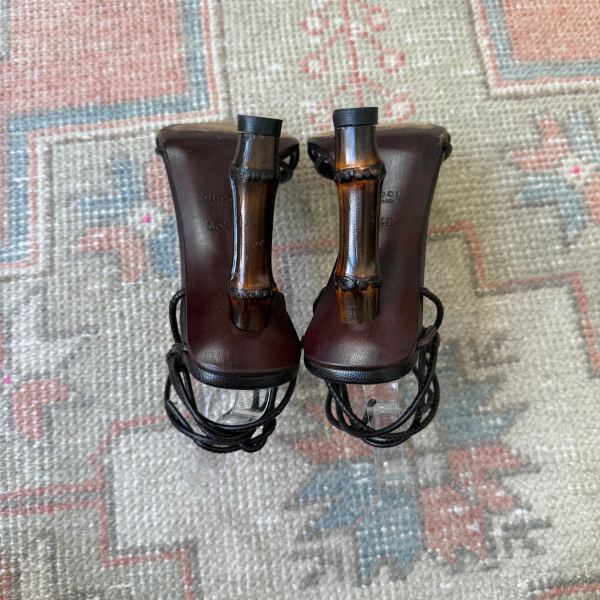 S/S2002 Tom Ford Gucci Bamboo Wrap Sandals - US 6.5-7