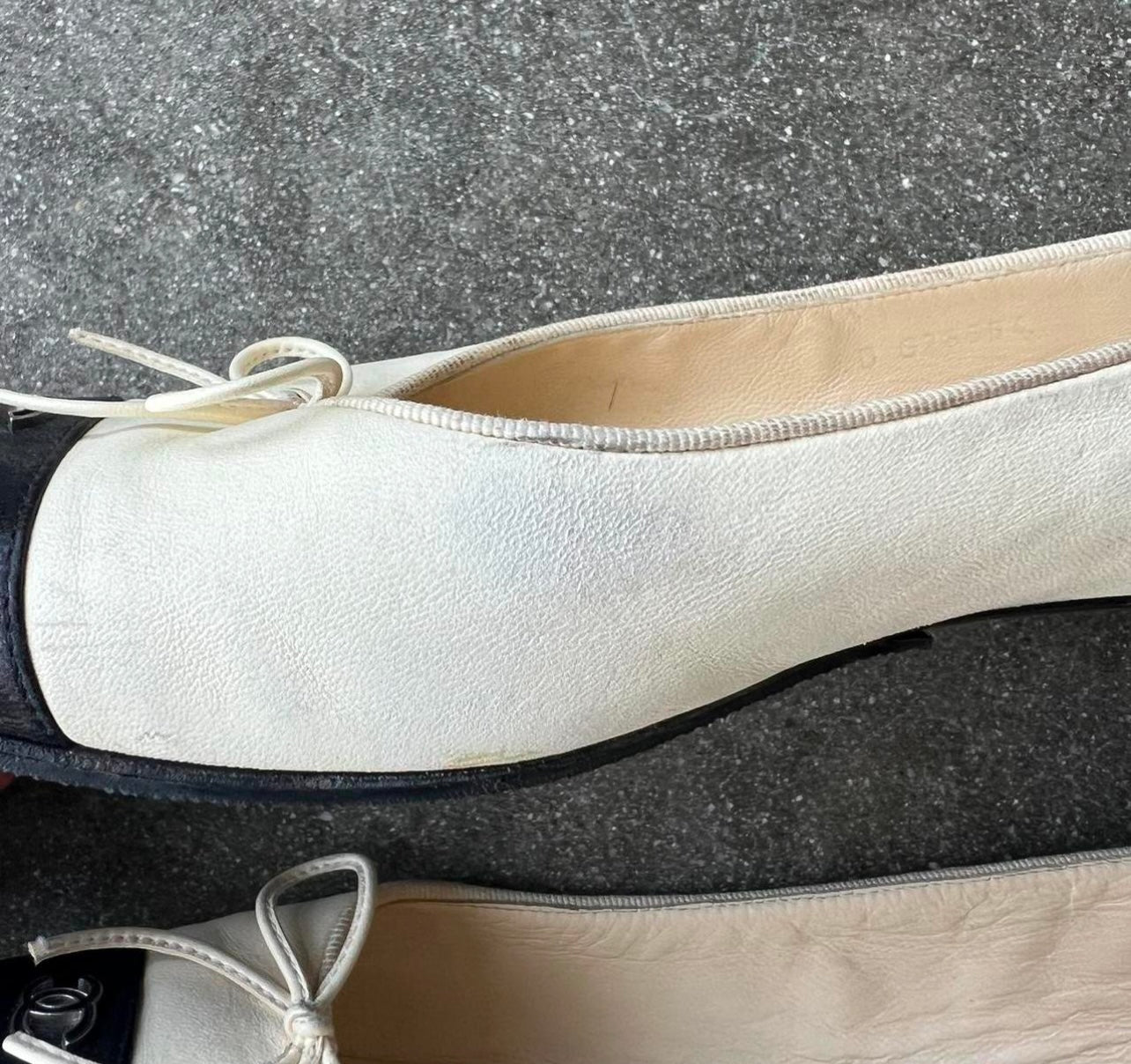 Vintage Black and White Chanel Ballet Flats - US 9.5