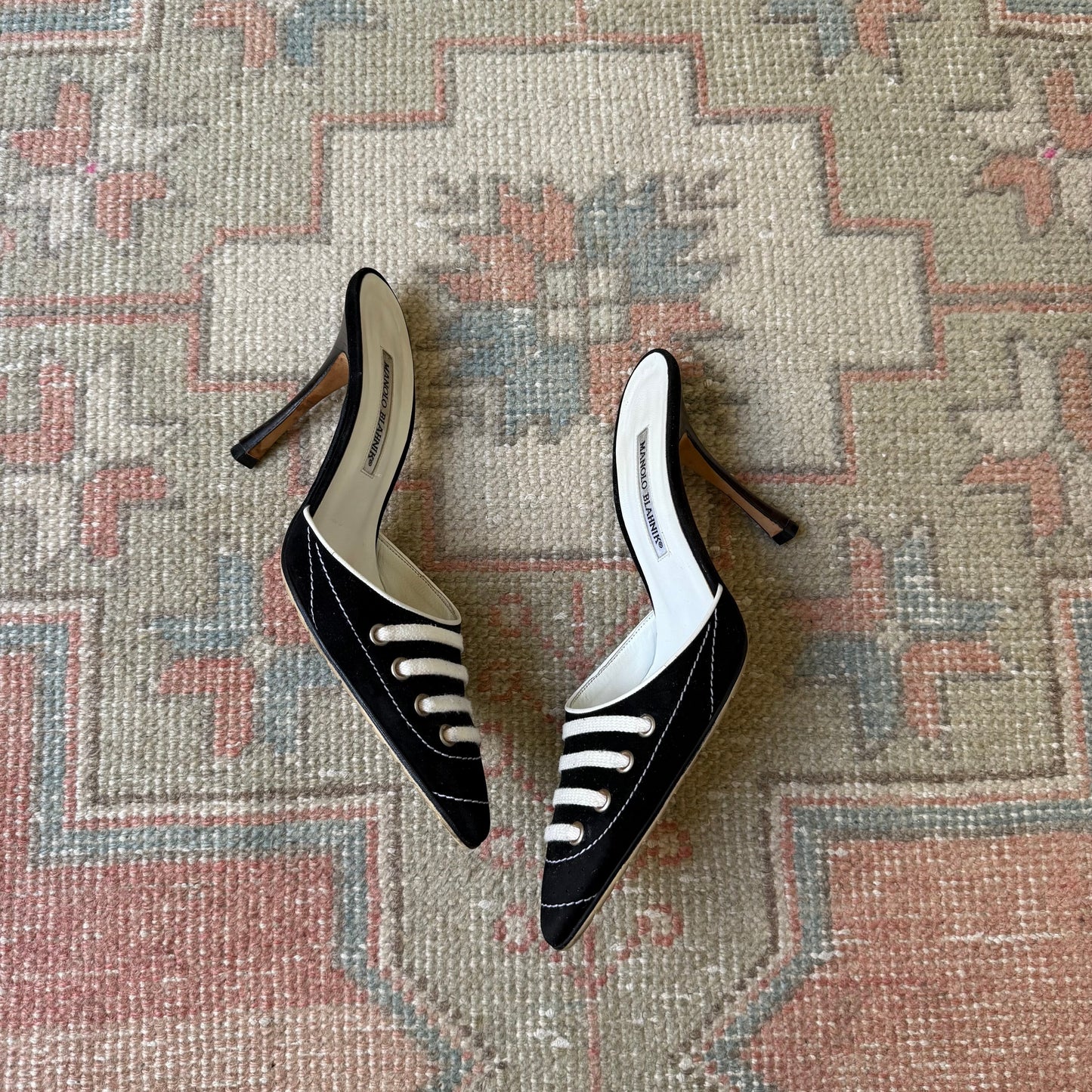 S/S2003 Manolo Blahnik Black Suede Sneaker Mules - US 8-8.5