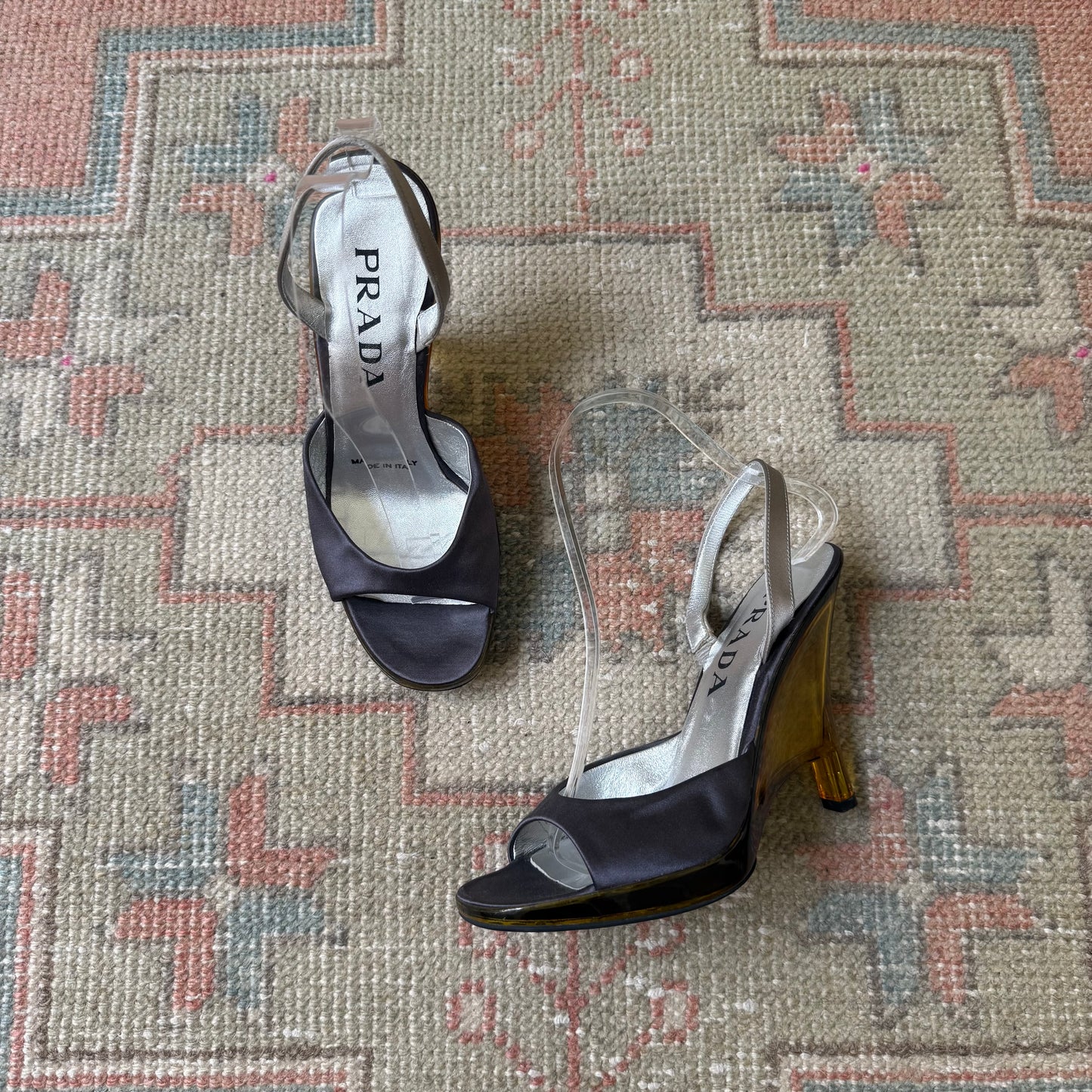 S/S1998 Prada Lucite Slingback Wedges - US 6.5