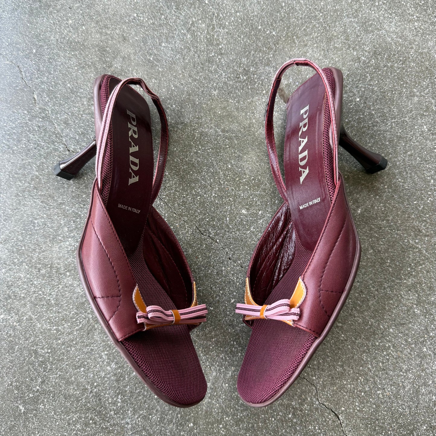 S/S2000 Prada Bow Slingback Sandals - US 7.5