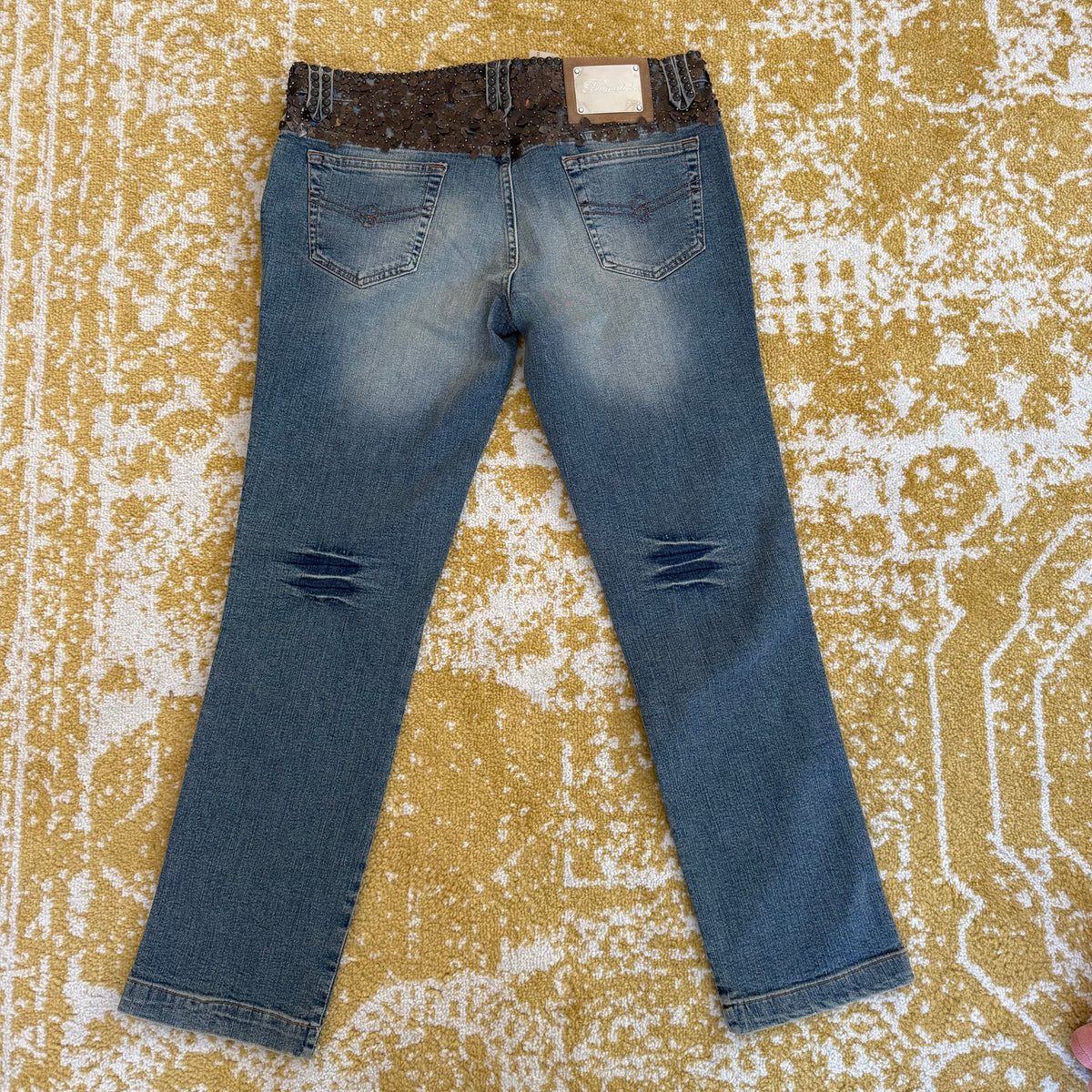 Y2K Hand Beaded Blumarine Low Rise Jeans - US 29-30