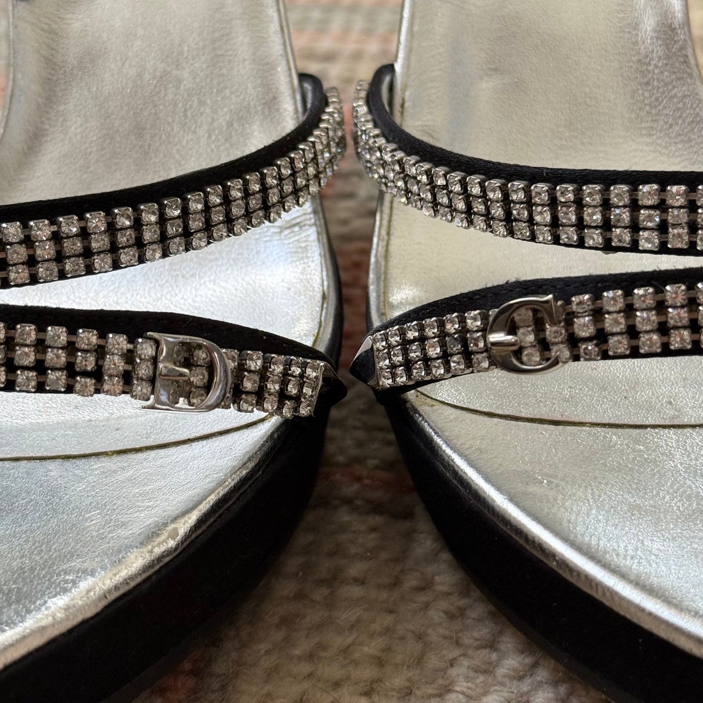 F/W2006 Galliano Dior Crystal Satin Wedges - US 7