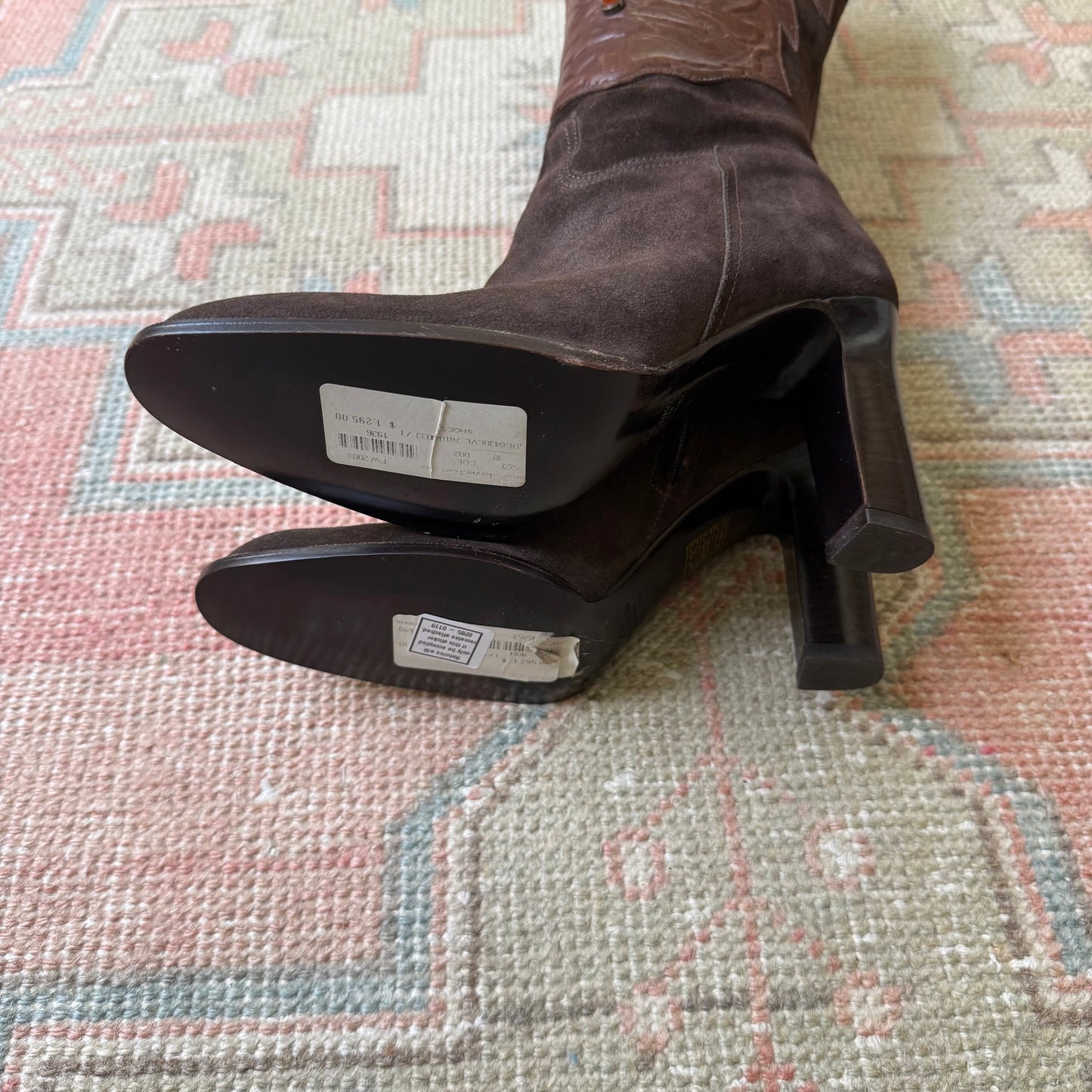 F/W2003 Valentino Floral Boots - US 7.5
