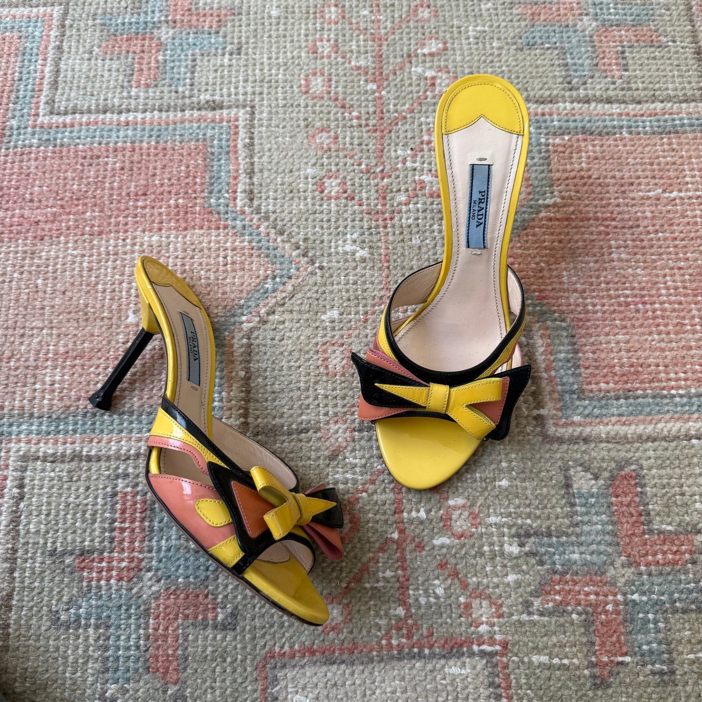 S/S2012 Prada Patent Leather Bow Mules - US 6.5