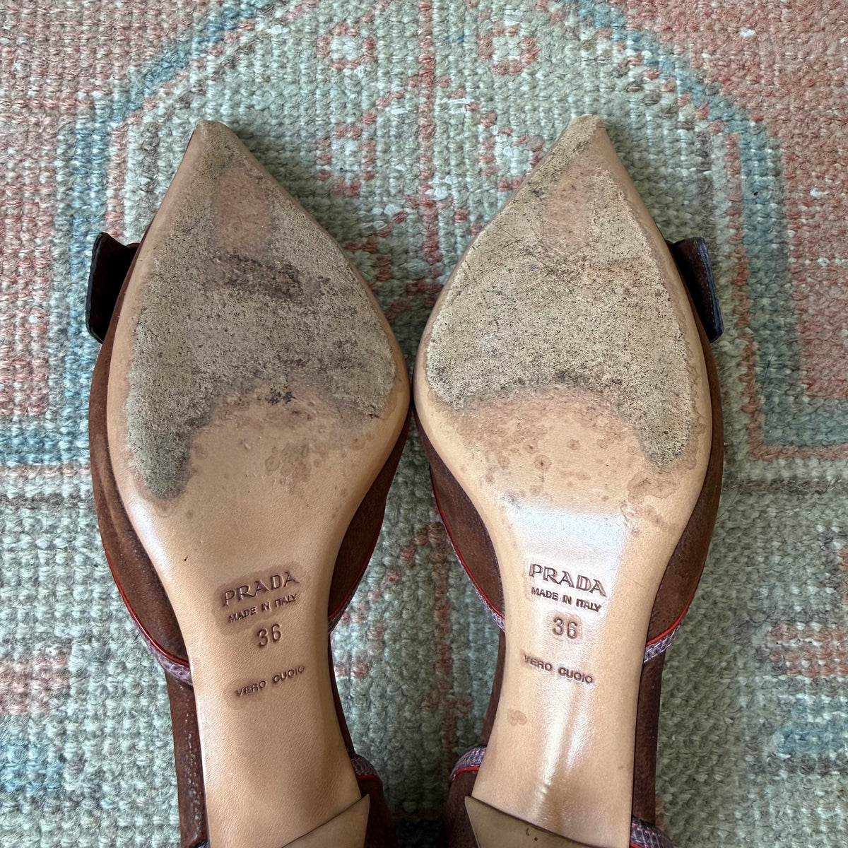 F/W2003 Prada Chocolate Buckle D’Orsay Heels - US 7